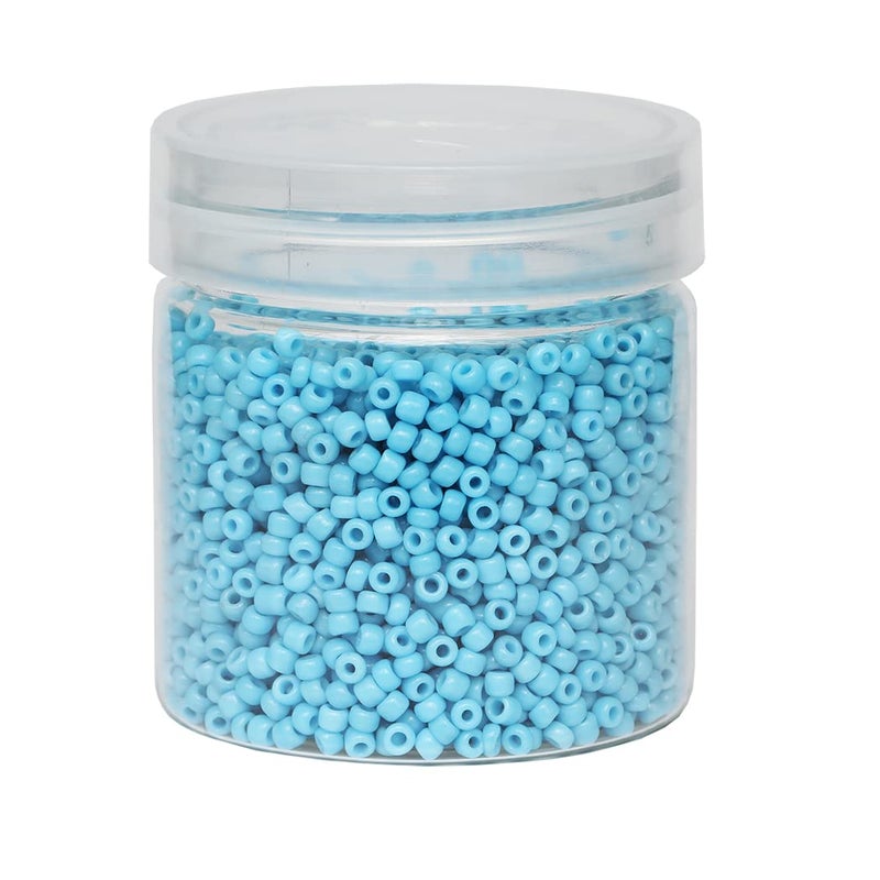 BALABEAD Opaque Light Blue Color Loose Seed Beads About 4000pcs in Box 8/0 Glass Craft Seed Beads for Jewelry Making, Hole 0.7mm (Light Blue) - Image 1